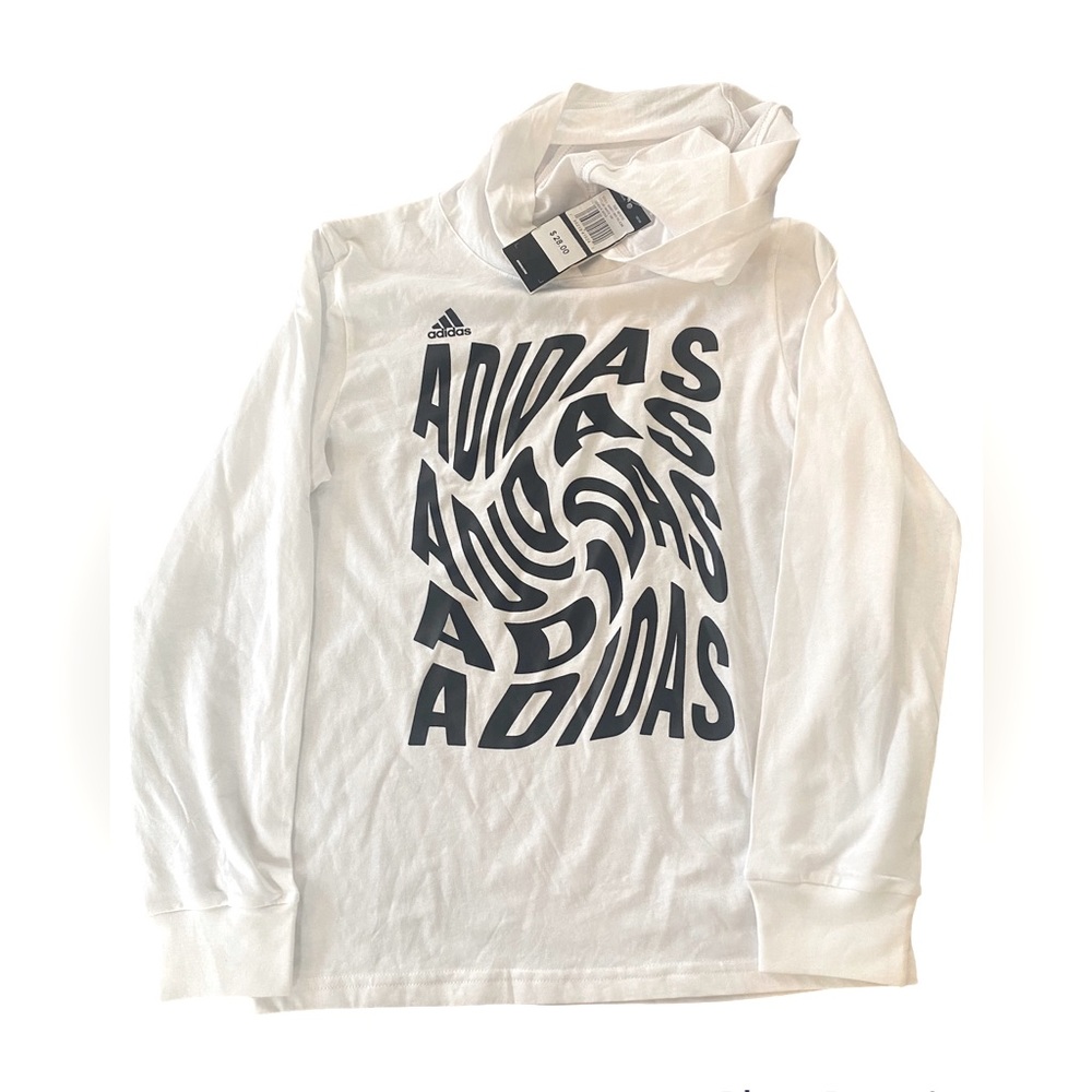 Boys Adidas long sleeve hoodie tee